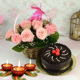 Chocolate Cake,Flowers w...