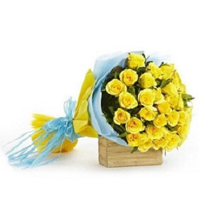 Bunch of 18 Yellow Rose