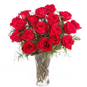 16 red Rose in vase